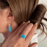 Grande Drops in Turquoise and Diamond - Charlotte Allison Fine Jewelry