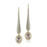 Grande Enamel Teardrop Dangle with Smokey Topaz - Charlotte Allison Fine Jewelry