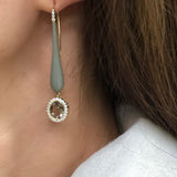 Grande Enamel Teardrop Dangle with Smokey Topaz - Charlotte Allison Fine Jewelry