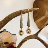 Grande Enamel Teardrop Dangle with Smokey Topaz - Charlotte Allison Fine Jewelry