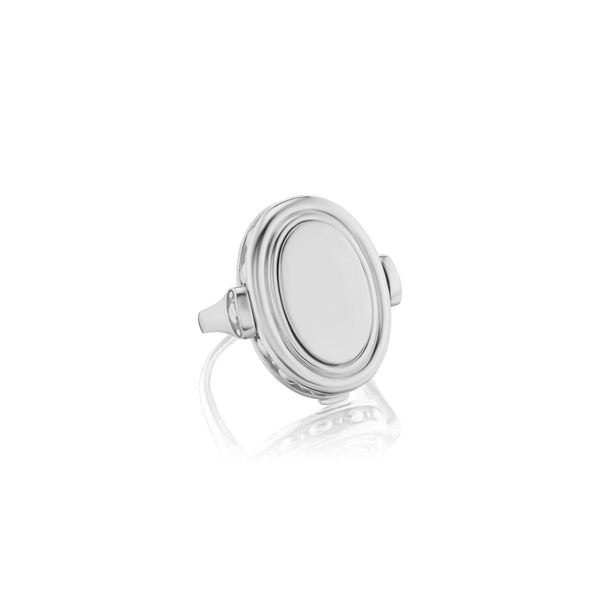 Grande Varia Signet Ring in White - Charlotte Allison Fine Jewelry