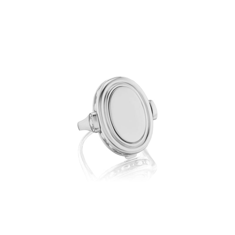 Grande Varia Signet Ring in White - Charlotte Allison Fine Jewelry
