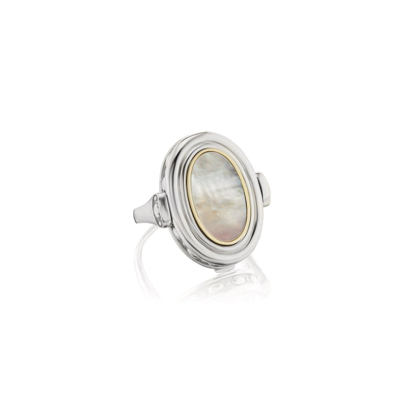 Grande Varia Signet Ring in White - Charlotte Allison Fine Jewelry
