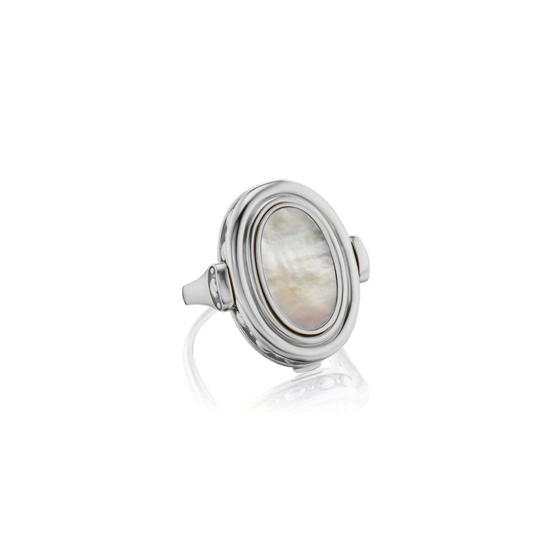 Grande Varia Signet Ring in White - Charlotte Allison Fine Jewelry