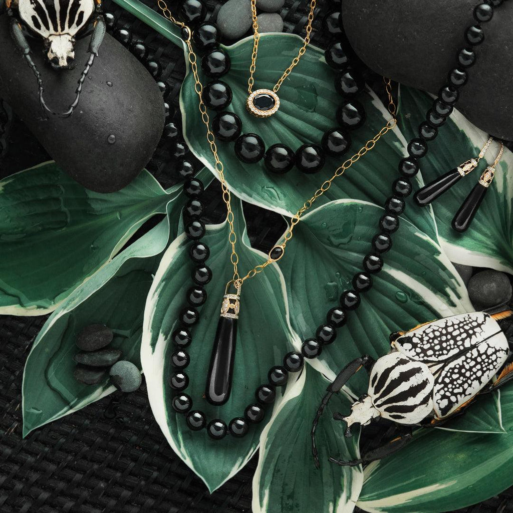 14k Motif Station Chain in Black Spinel – Charlotte Allison Fine Jewelry