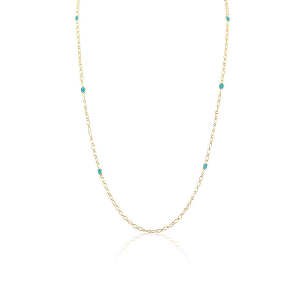 Motif Station Chain in Turquoise - Charlotte Allison Fine Jewelry