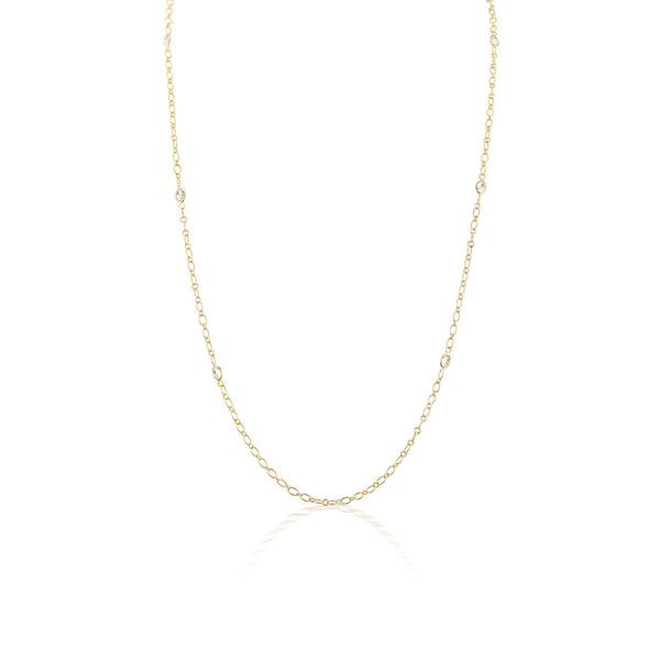 Motif Station Chain in White Sapphire - Charlotte Allison Fine Jewelry