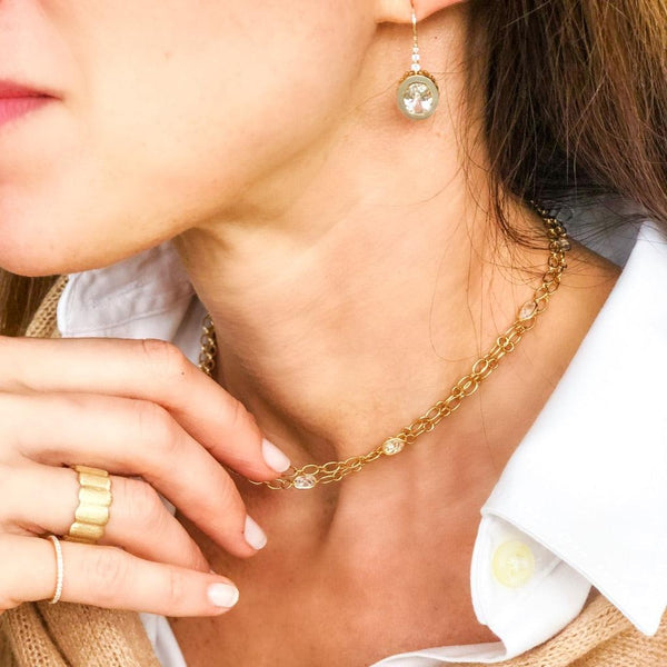 Motif Station Chain in White Sapphire - Charlotte Allison Fine Jewelry