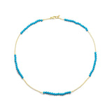 Petite Bead Station Chain in Turquoise - Charlotte Allison Fine Jewelry