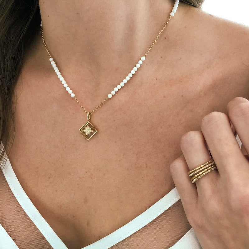 Petite Bead Station Chain in White Onyx - Charlotte Allison Fine Jewelry