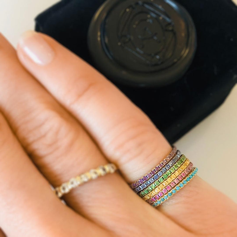 Petite Eternity Bands in Pink Sapphire - Charlotte Allison Fine Jewelry