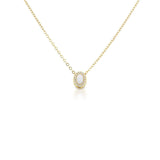 Petite Gemset Necklace in White Onyx and Diamond - Charlotte Allison Fine Jewelry