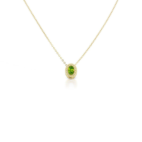 Petite Gemset Necklace Peridot and Yellow Sapphire - Charlotte Allison Fine Jewelry