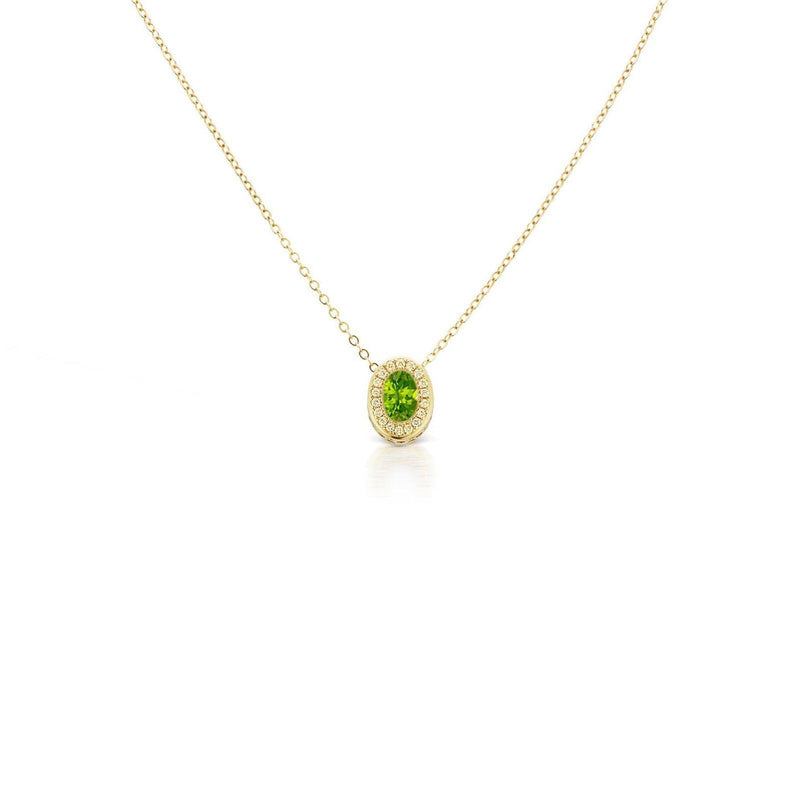 Petite Gemset Necklace Peridot and Yellow Sapphire - Charlotte Allison Fine Jewelry