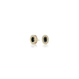 Petite Gemset Stud in Black Spinel and Diamond - Charlotte Allison Fine Jewelry