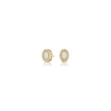Petite Gemset Stud in White Onyx and Diamond - Charlotte Allison Fine Jewelry