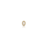 Petite Gemset Stud in White Onyx and Diamond - Charlotte Allison Fine Jewelry