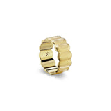 Scallop Cigar Band in Brushed Gold - Charlotte Allison Fine Jewelry