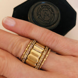Scallop Cigar Band in Brushed Gold - Charlotte Allison Fine Jewelry