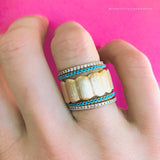 Scallop Cigar Band in Brushed Gold - Charlotte Allison Fine Jewelry