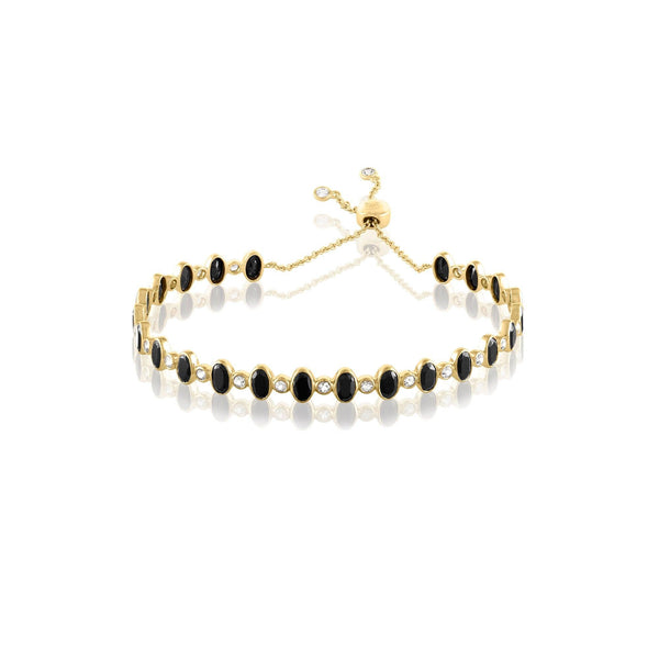 Slider Bracelet in Black Spinel and White Sapphire - Charlotte Allison Fine Jewelry