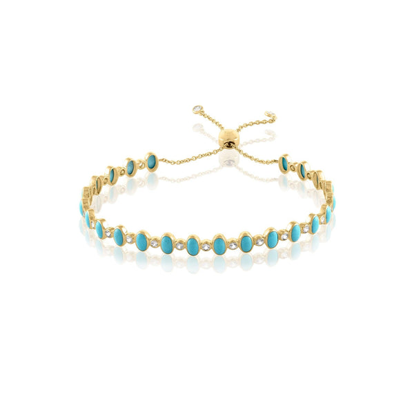Slider Bracelet in Turquoise and White Sapphire - Charlotte Allison Fine Jewelry