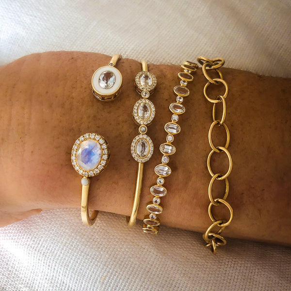 Slider Bracelet in White Sapphire - Charlotte Allison Fine Jewelry