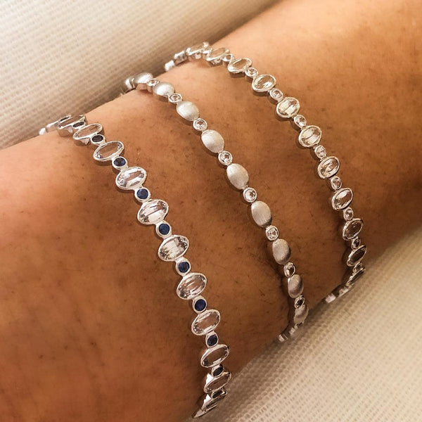 Slider Bracelet in White Sapphire in White Gold - Charlotte Allison Fine Jewelry