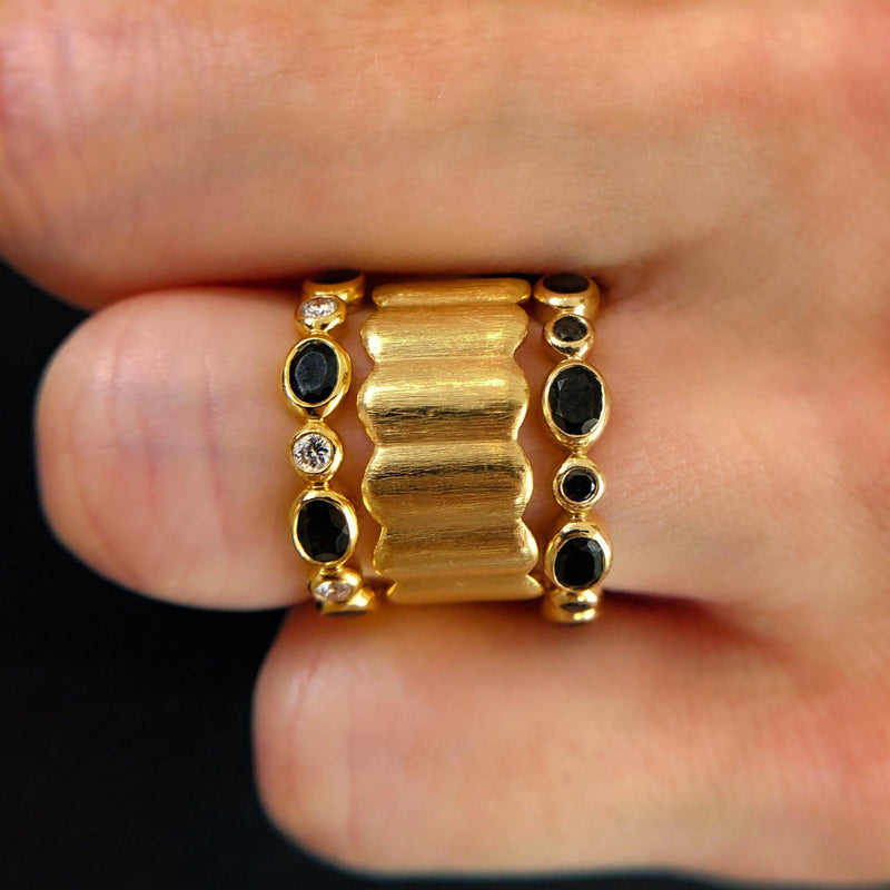 Stacking Motif Band in Black Spinel - Charlotte Allison Fine Jewelry