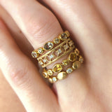 Stacking Motif Band in Brushed Gold and Diamond - Charlotte Allison Fine Jewelry