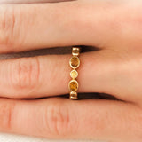 Stacking Motif Band in Orange Sapphire and Canary Diamond - Charlotte Allison Fine Jewelry