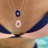 Threadable Enamel & Stone Pendant in Pink - Charlotte Allison Fine Jewelry