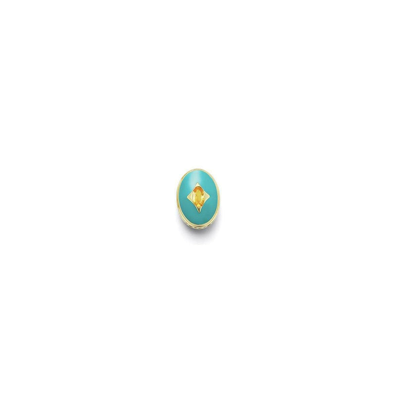 Threadable Enamel & Stone Pendants in Aqua - Charlotte Allison Fine Jewelry