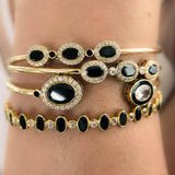 Triplet Cuff in Black Spinel & Diamond with Black Spinel Accents - Charlotte Allison Fine Jewelry