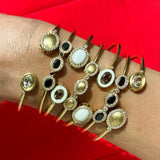 Triplet Cuff in Black Spinel & Diamond with Black Spinel Accents - Charlotte Allison Fine Jewelry