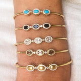 Triplet Cuff in Black Spinel & Diamond with Diamond Accents - Charlotte Allison Fine Jewelry