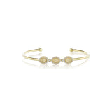 Triplet Cuff in Brushed Gold and Diamond - Charlotte Allison Fine Jewelry