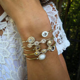 Triplet Cuff in Brushed Gold and Diamond - Charlotte Allison Fine Jewelry