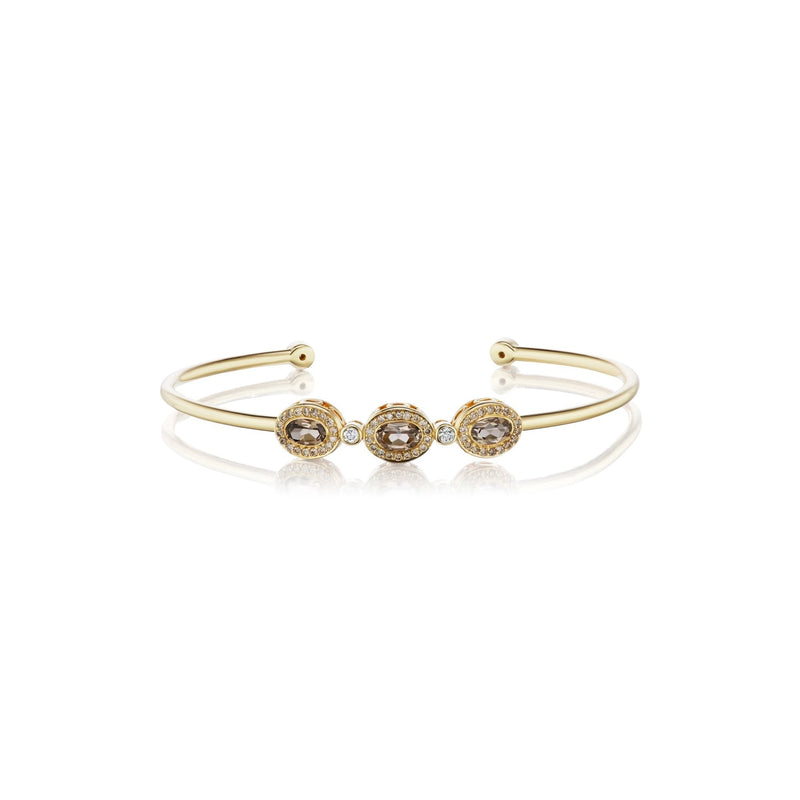 Triplet Cuff in Smokey Topaz and Champagne Diamond - Charlotte Allison Fine Jewelry
