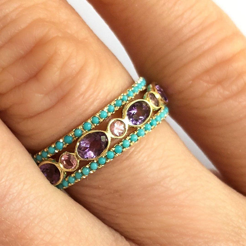Two-Tone Amethyst Eternity Band, Limited Edition - Charlotte Allison Fine Jewelry