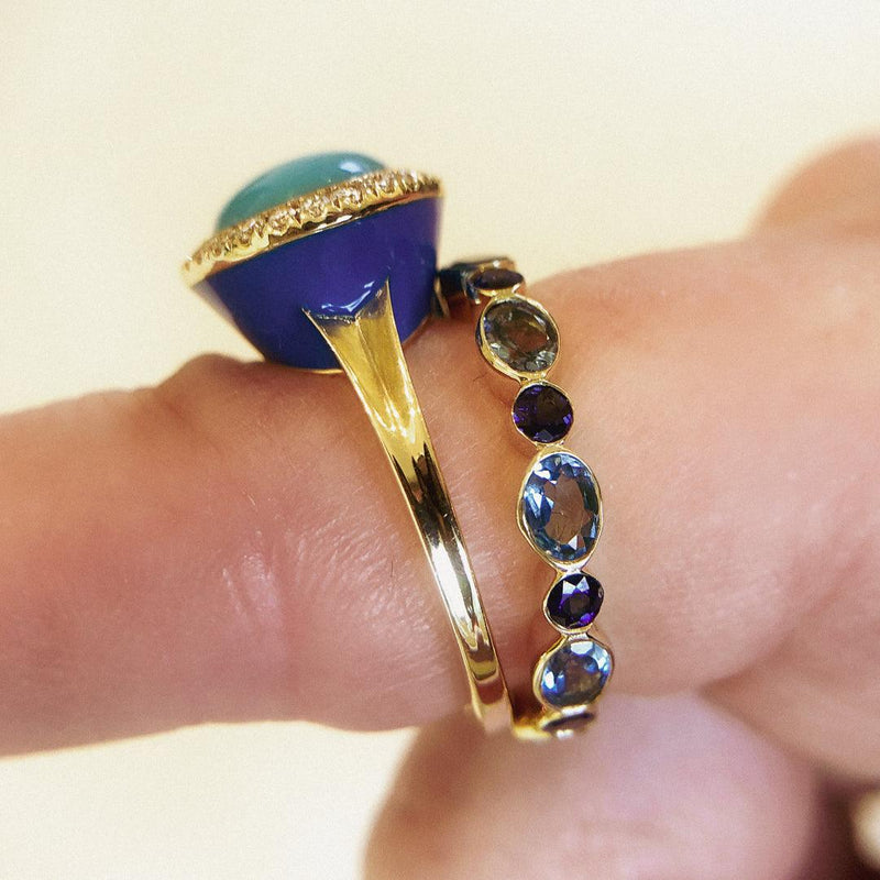 Two-Tone London Blue Eternity Band, Limited Edition - Charlotte Allison Fine Jewelry